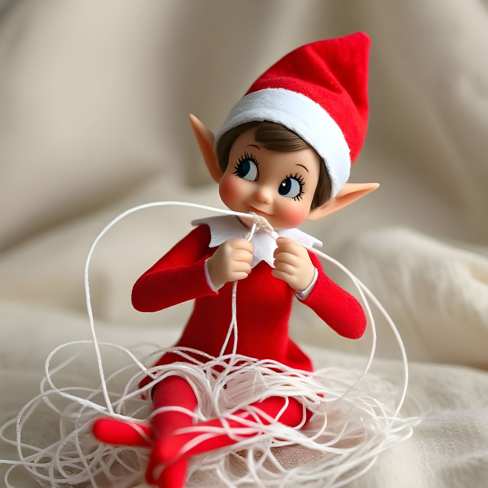 Elf Tangled in Floss - ELF ON THE SHELF IDEAS 14