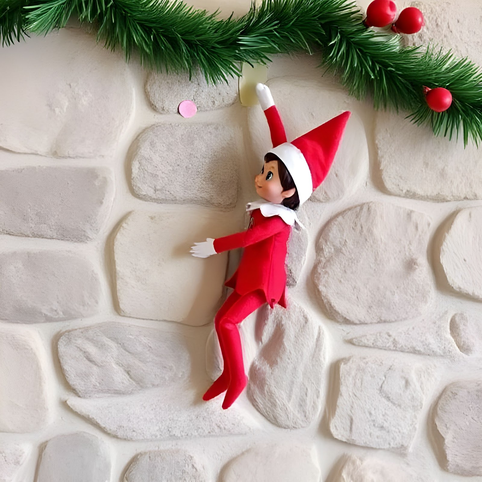 Elf Climbing the Wall - ELF ON THE SHELF IDEAS 16