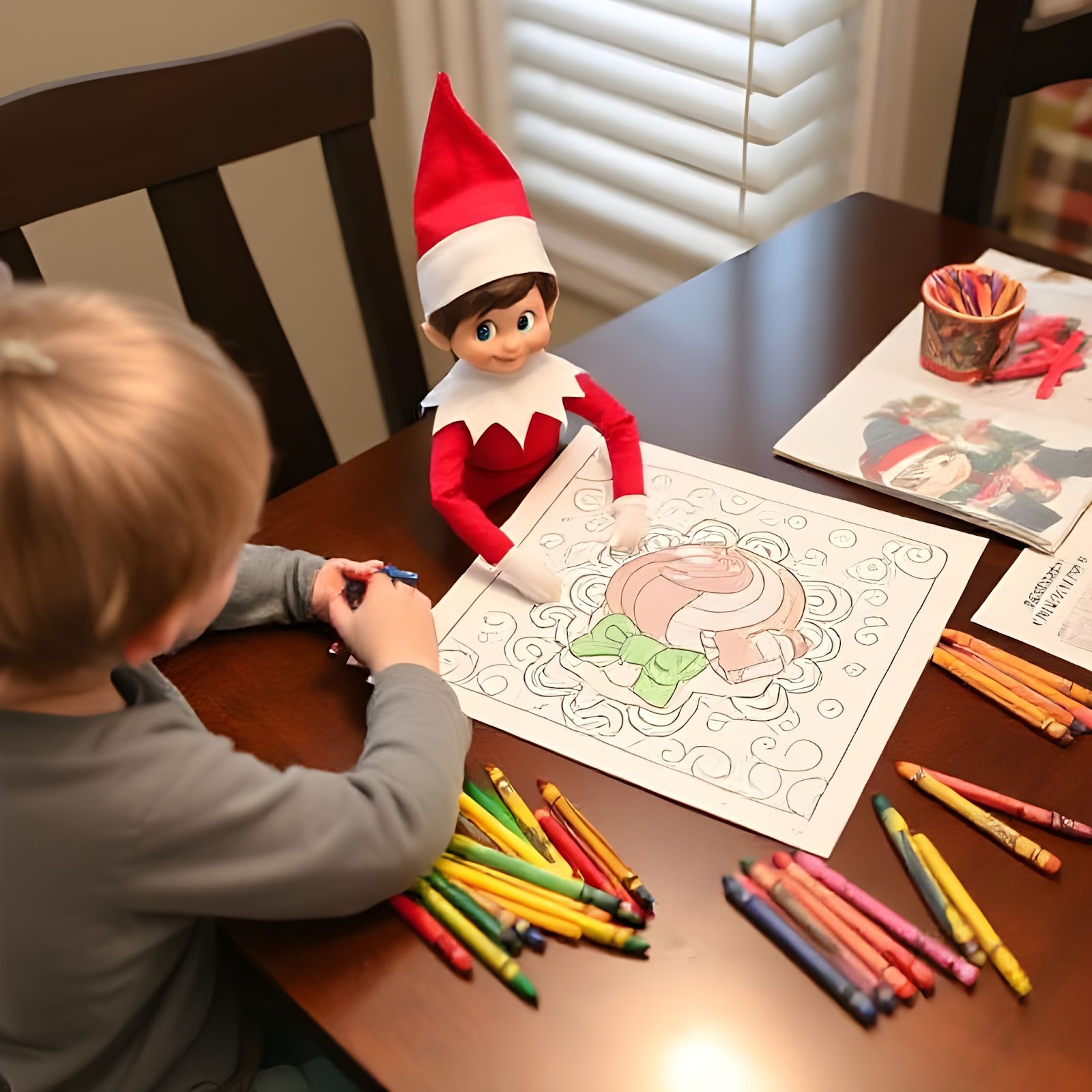 Elf Coloring Idea - ELF ON THE SHELF IDEAS 18