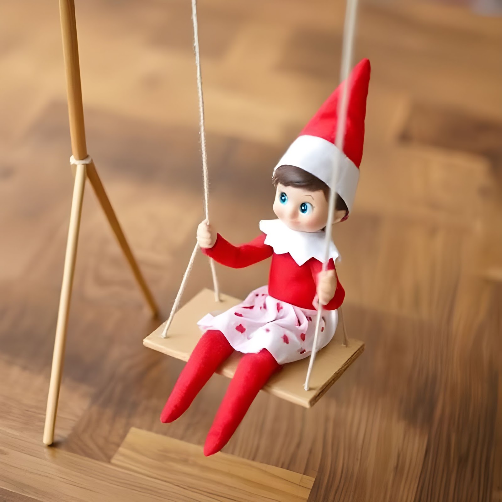 Elf Swinging Idea-ELF ON THE SHELF IDEAS 19