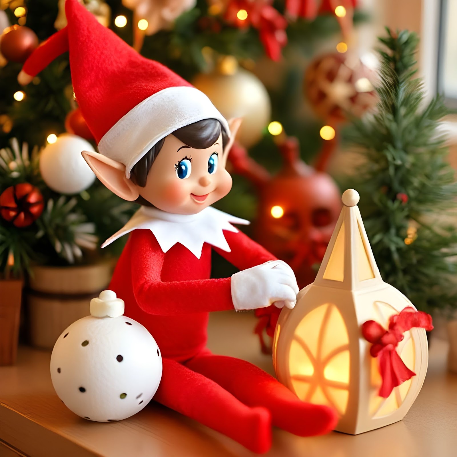 Elf Helping with Decorations - ELF ON THE SHELF IDEAS 4